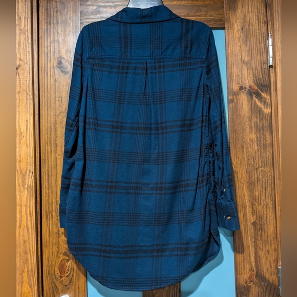 Carhartt Rugged FlexFlannel blue/black BuffaloCheck button down top/Tunic XSmall - Picture 6 of 16